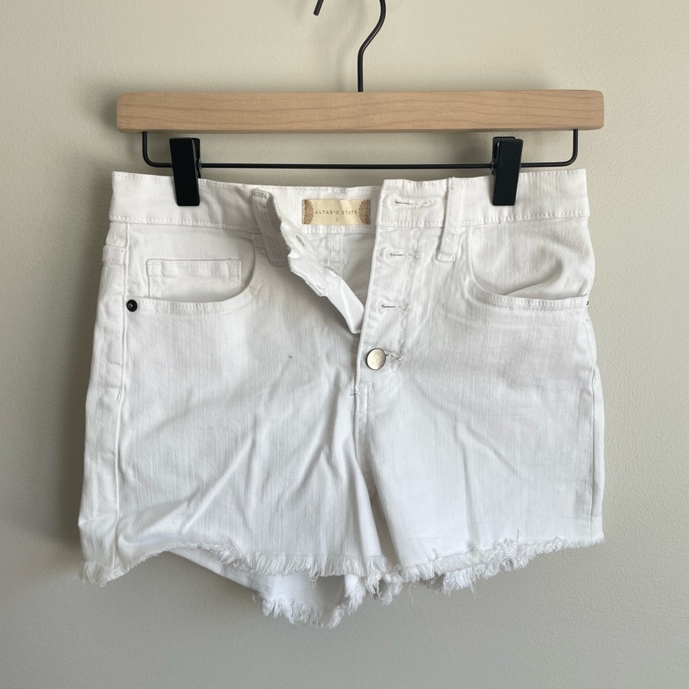 Altar’d State White Jean Shorts